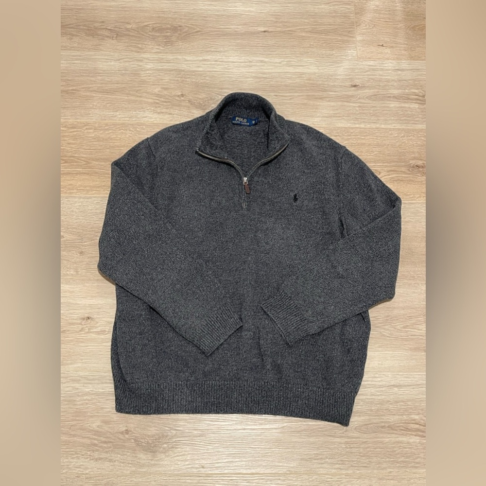 Polo Ralph Lauren Quarter Zip Pullover Men's Size 2XL Grey 1/4 Zip Sweater